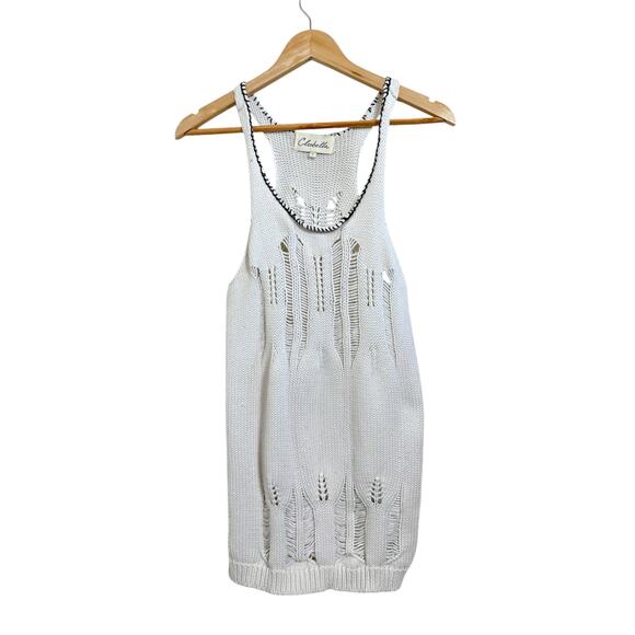 Cleobella Women's Cotton Sleeveless White Knit Casual Boho Blouse Size Small - Picture 1 of 8